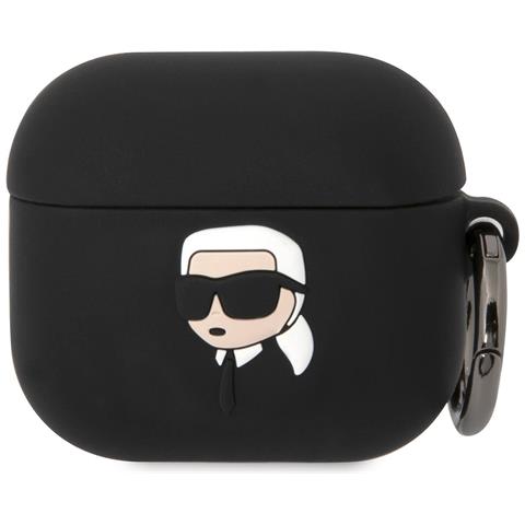 Airpods 3 Custodia In Silicone Karl Head 3d Luxury Antiurto, Nero - Foto 1