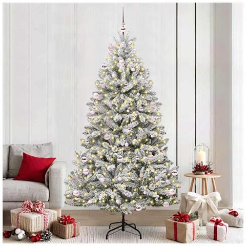Albero di Natale artificiale con 300 LED Verde e Bianco 240 cm - Foto 2