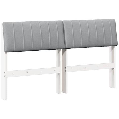 Testiera imbottita Grigio chiaro 140 cm Pino massello - Foto 1