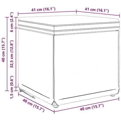 Pouf Grigio chiaro Tessuto e Legno Ingegnerizzato - Foto 8
