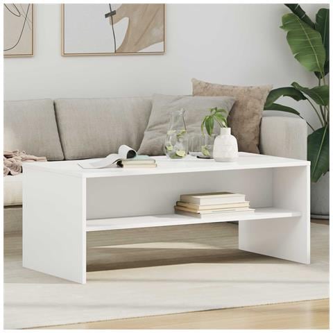 Tavolino da salotto Bianco 100 x 50 x 40 cm Legno multistrato - Foto 2