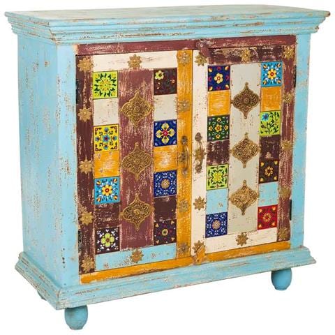 Mobile Da Ingresso In Legno Blu 90x40x90h - Foto 1