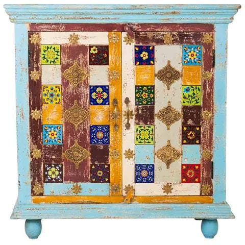 Mobile Da Ingresso In Legno Blu 90x40x90h - Foto 2