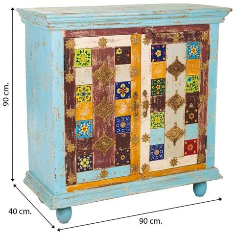 Mobile Da Ingresso In Legno Blu 90x40x90h - Foto 8