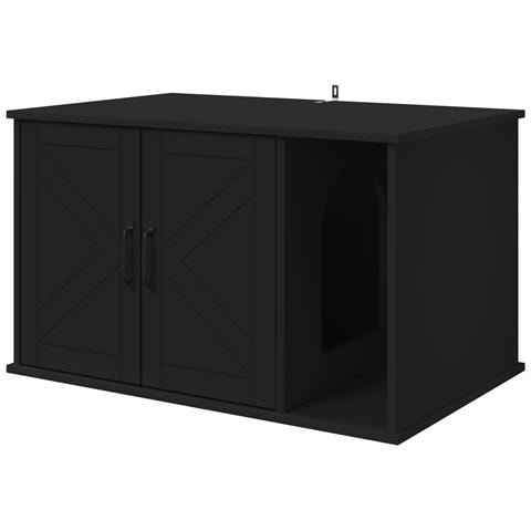 Casa per Gatti Nero 85 x 55 x 50 cm Legno multistrato - Foto 1