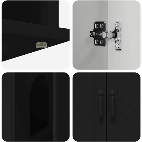 Casa per Gatti Nero 85 x 55 x 50 cm Legno multistrato - Foto 9