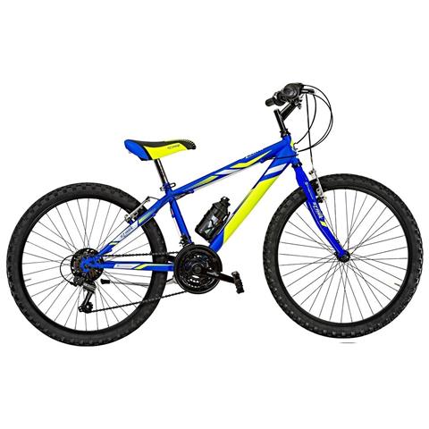 Bici Da Ragazzo Mountain Bike 24 Mtb Stark Bicicletta Sr24 Cambio 18v - 34 Blu - Giallo Fluo - Bianco Opaco - Foto 1