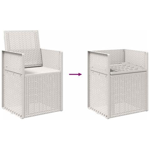 Sedie da pranzo da giardino 2 pcs Bianco PP - Foto 9