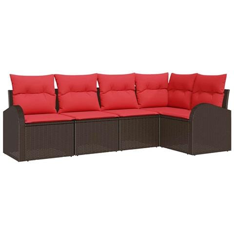 Set Divano da Giardino 5 pcs Marrone polyrattan - Foto 1