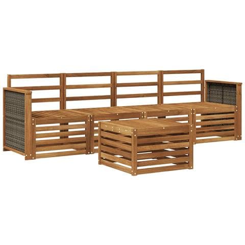 Set di divani da esterno 5 pcs Naturale - Foto 1