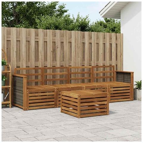 Set di divani da esterno 5 pcs Naturale - Foto 2