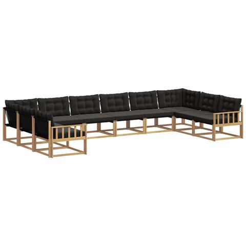 Set di divani da esterno con cuscino 10 pcs Bianco e Nero - Foto 1