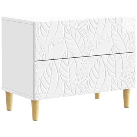 Comodino Bianco Lucido 62 x 34,5 x 48 cm Legno ingegnerizzato - Foto 1