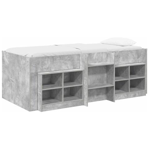 Struttura Letto Loft con Mobile 3 pz Grigio Cemento - Foto 1