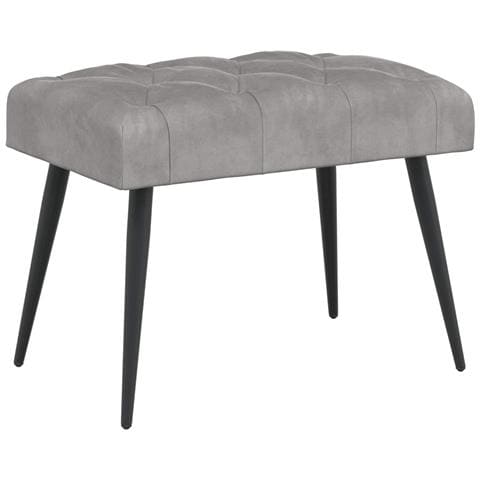 Panchina con bottoni imbottiti Grigio Chiaro 60 x 40 x 45 cm - Foto 1