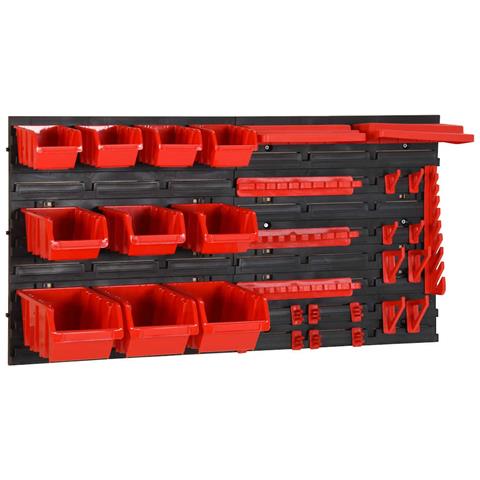 Set da Officina 35 pz Rosso e Nero 77x39 cm in Polipropilene - Foto 1