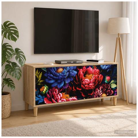 Mobile TV KIEL 102 x 33 x 50 cm Sonoma Legno ingegnerizzato - Foto 2