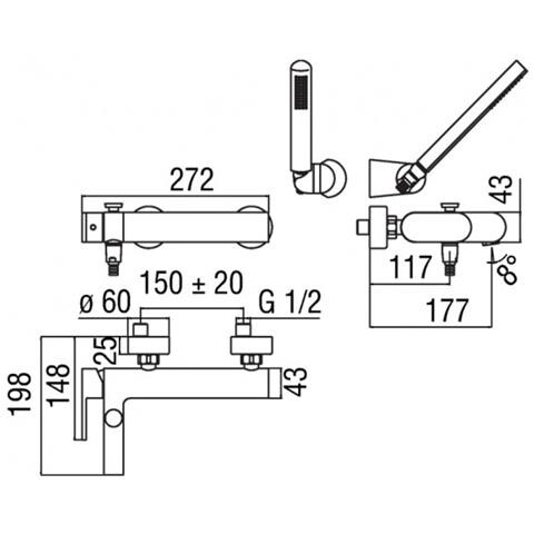 Miscelatore Vasca Esterno E Duplex Nobili Up Up94110cr, Cromo - Foto 2
