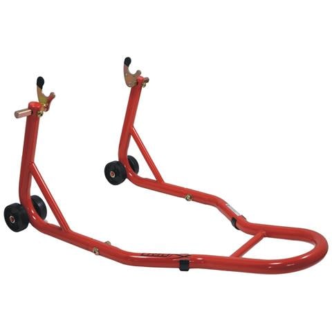 Cavalletto Alza Solleva Moto Regolabile Posteriore Rosso Universale 4 Ruote - Foto 1