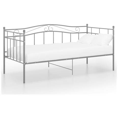 Telaio Divano Letto Grigio in Metallo 90x200 cm - Foto 1