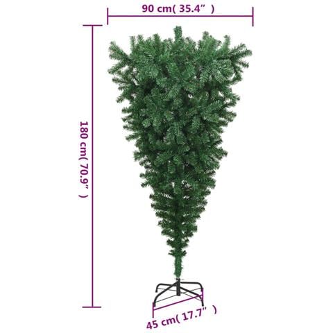 Albero di Natale Artificiale Capovolto con Supporto Verde 180 cm PVC - Foto 7