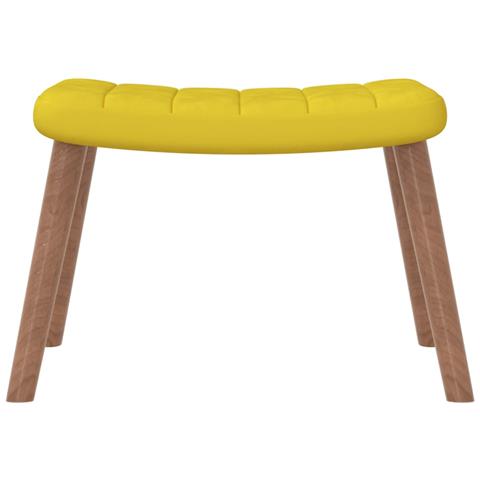 Poltrona Relax con Poggiapiedi Giallo Senape in Velluto - Foto 10