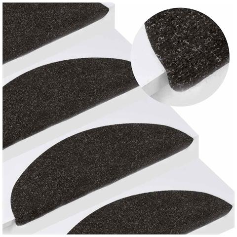 Tappeti Adesivi per Scale 15 pz 56x17x3 cm Nero - Foto 2