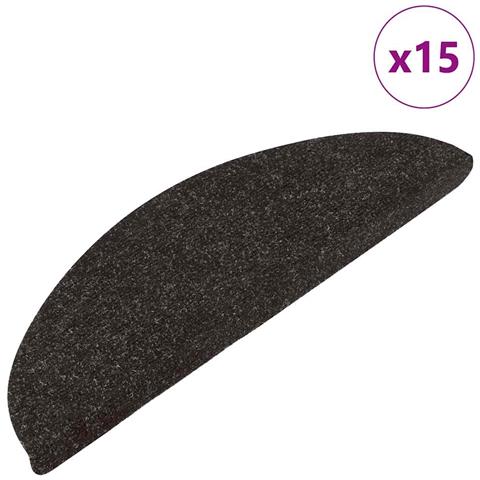 Tappeti Adesivi per Scale 15 pz 56x17x3 cm Nero - Foto 1