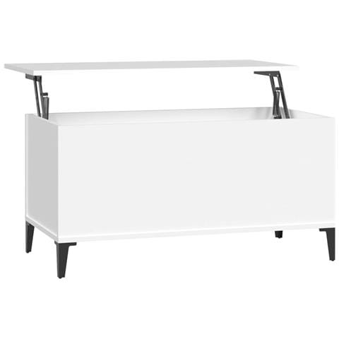 Tavolino Da Salotto Bianco 90x44,5x45 Cm In Legno Multistrato - Foto 1