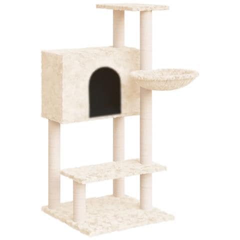 Albero Per Gatti Con Tiragraffi In Sisal Crema 108,5 Cm - Foto 1