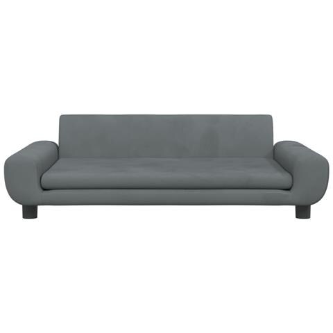 Divano Per Bambini Grigio Scuro 100x54x33 Cm In Velluto - Foto 3