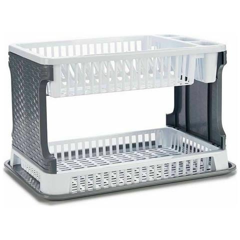 Scolapiatti Bianco Plastica 44,5 X 30,3 X 27 Cm (10 Unità) - Foto 2