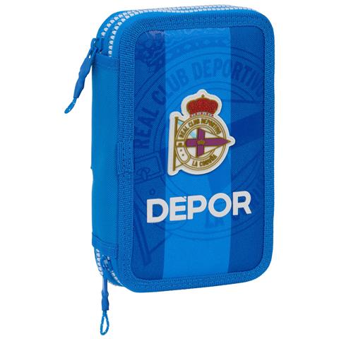 Astuccio Doppio R. C. Deportivo De La Coruña Azzurro 12.5 X 19.5 X 4 Cm (28 Pezzi) - Foto 1
