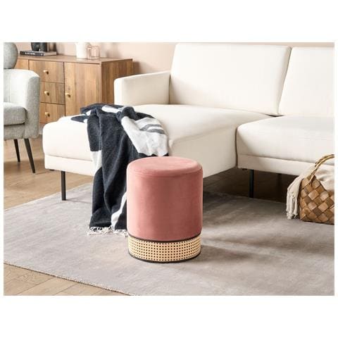 Pouf Yankton Velluto Rosa - Foto 1