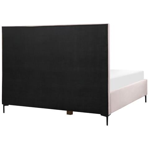 Letto Matrimoniale Con Contenitore Velluto Rosa 180 X 200 Cm Sezanne - Foto 2