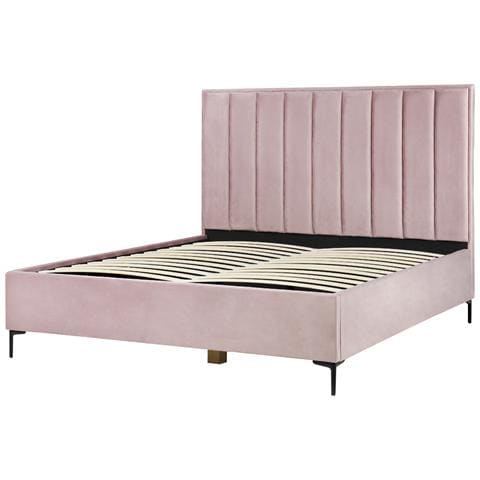 Letto Matrimoniale Con Contenitore Velluto Rosa 180 X 200 Cm Sezanne - Foto 7