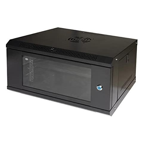 Armadio Rack 19'' 6u Serie Light Colore Nero Con Porta Vetro (axpxl) 300x400x530mm Ripiano Incluso - Foto 1