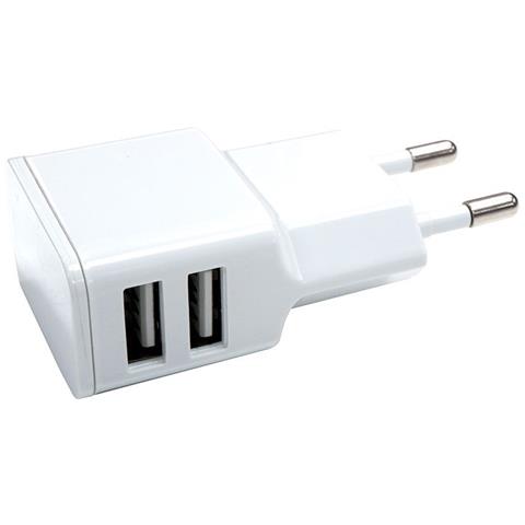 Caricatore Da Muro Due Usb-a 12w 2.4a Grab'n Go Compatto E Leggero, Bianco - Foto 1