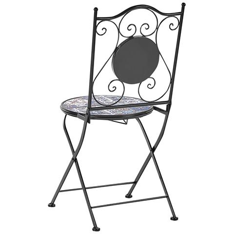 Set Di 2 Sedie Da Giardino Metallo Nero Civita - Foto 8