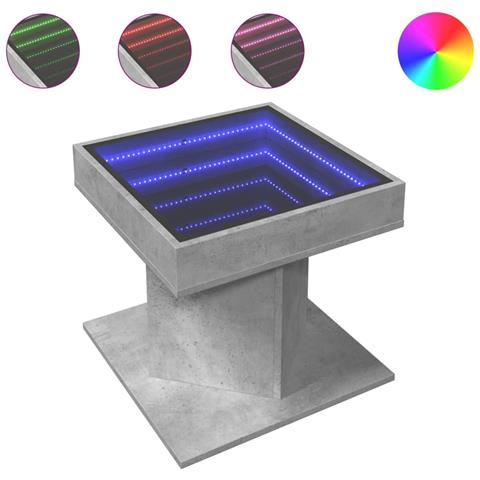 Tavolino Salotto Con Led Grigio Cemento 50x50x45 Cm Multistrato - Foto 2