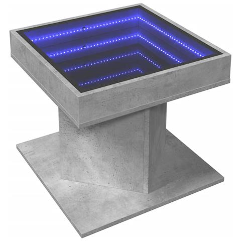 Tavolino Salotto Con Led Grigio Cemento 50x50x45 Cm Multistrato - Foto 3