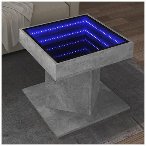 Tavolino Salotto Con Led Grigio Cemento 50x50x45 Cm Multistrato - Foto 1