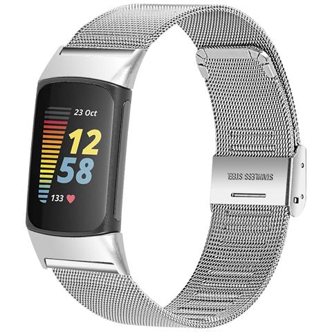 Cinturino In Acciaio Inossidabile Per Fitbit Charge 5 Charge 6 Silver - Foto 2