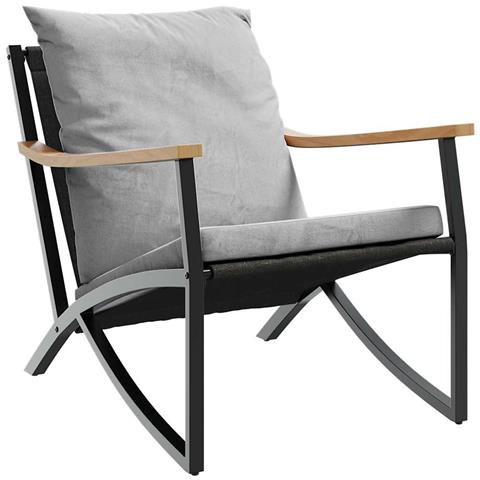 Set Mobili Da Balcone 5 Pz Con Cuscini Nero In Acciaio - Foto 2