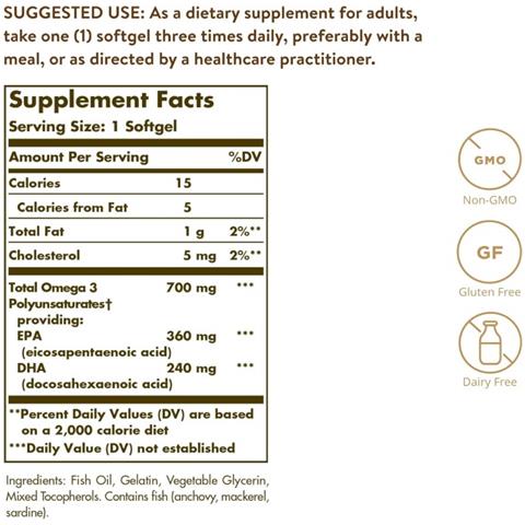 Omega-3 A Doppia Forza 700 Mg 60 Capsule Molli Solgar - Foto 2