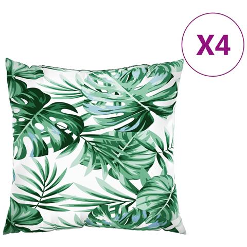 Cuscini Per Divano 4 Pz Motivo A Foglie 50x50 Cm In Tessuto - Foto 2