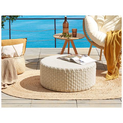 Pouf Mithi Beige Chiaro 70 Cm 70 Cm 30 Cm - Foto 1