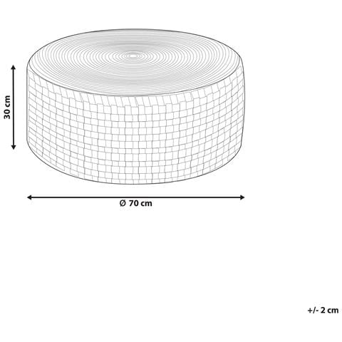Pouf Mithi Beige Chiaro 70 Cm 70 Cm 30 Cm - Foto 6