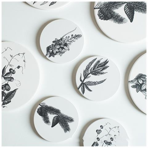 Sottobicchieri Tovaglietta Resistente Al Calore Assorbimento D'acqua Con Supporto Per Sottobicchiere Confezione Da 5 Foglie - Foto 1