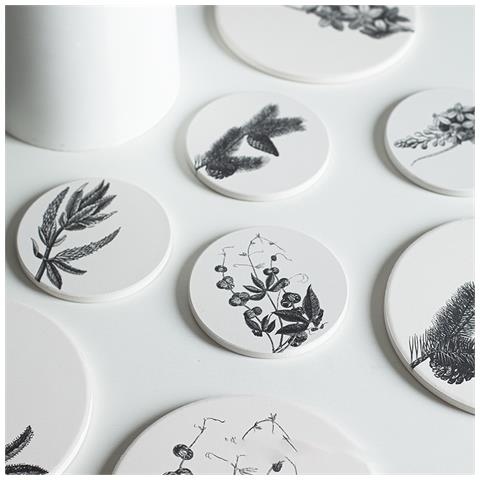 Sottobicchieri Tovaglietta Resistente Al Calore Assorbimento D'acqua Con Supporto Per Sottobicchiere Confezione Da 5 Foglie - Foto 2